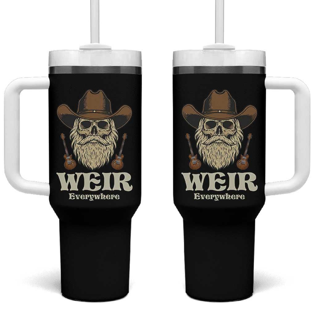 Weir Everywhere Western Skull Guitarist Tumbler With Handle Legendary Musician Memorial Retro Tribute for Fans