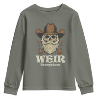 Weir Everywhere Western Skull Guitarist Youth Sweatshirt Legendary Musician Memorial Retro Tribute for Fans