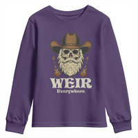 Weir Everywhere Western Skull Guitarist Youth Sweatshirt Legendary Musician Memorial Retro Tribute for Fans