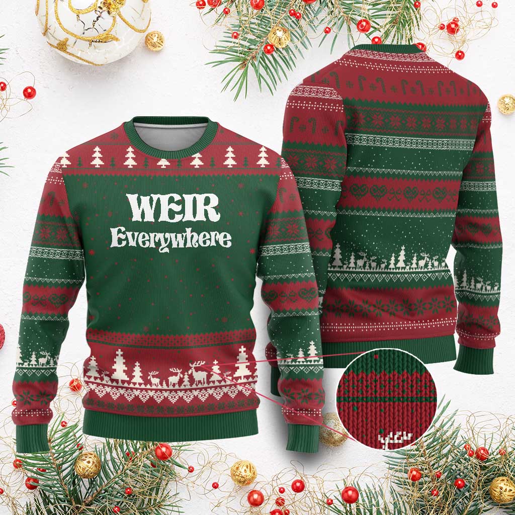 Weir Everywhere Ugly Christmas Sweater Legendary Musician Memorial Retro Tribute for Fans