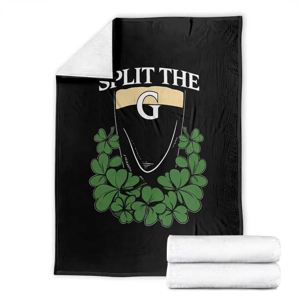Split the G Funny Irish Stout Beer Drinking Game Throw Blanket St. Patrick’s Day Shamrocks Pub Crawl Crew