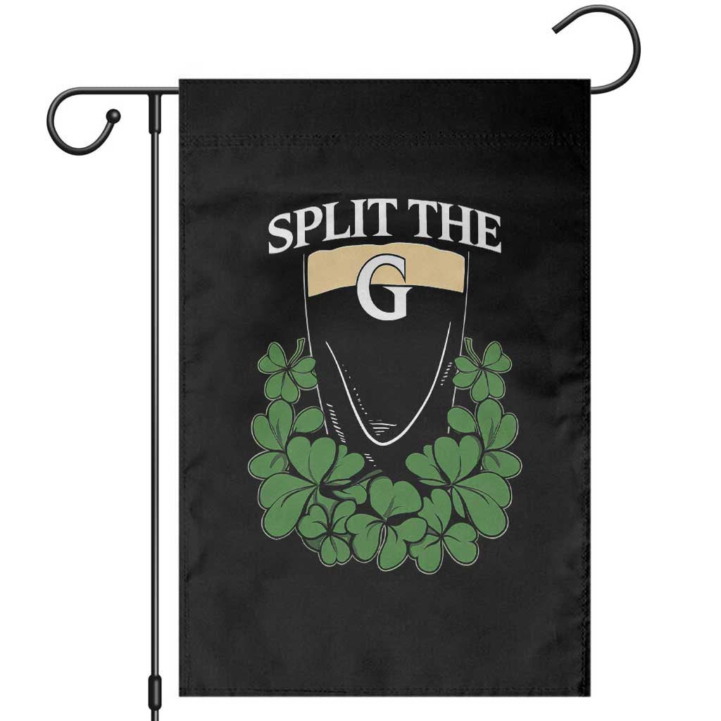 Split the G Funny Irish Stout Beer Drinking Game Garden Flag St. Patrick’s Day Shamrocks Pub Crawl Crew
