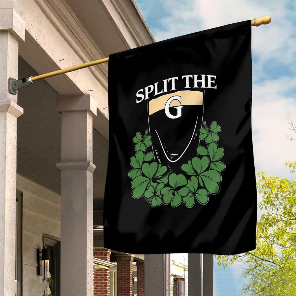 Split the G Funny Irish Stout Beer Drinking Game Garden Flag St. Patrick’s Day Shamrocks Pub Crawl Crew