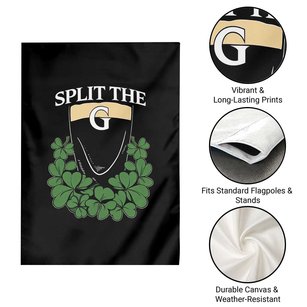 Split the G Funny Irish Stout Beer Drinking Game Garden Flag St. Patrick’s Day Shamrocks Pub Crawl Crew