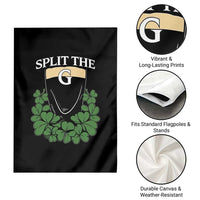 Split the G Funny Irish Stout Beer Drinking Game Garden Flag St. Patrick’s Day Shamrocks Pub Crawl Crew