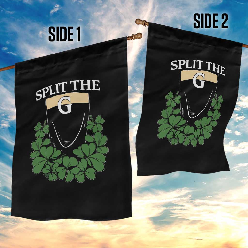 Split the G Funny Irish Stout Beer Drinking Game Garden Flag St. Patrick’s Day Shamrocks Pub Crawl Crew