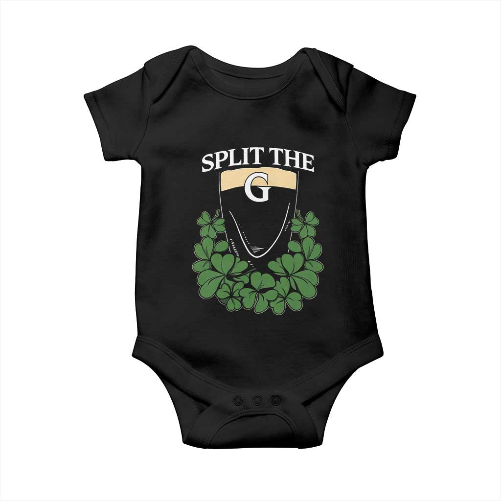 Split the G Funny Irish Stout Beer Drinking Game Baby Onesie St. Patrick’s Day Shamrocks Pub Crawl Crew