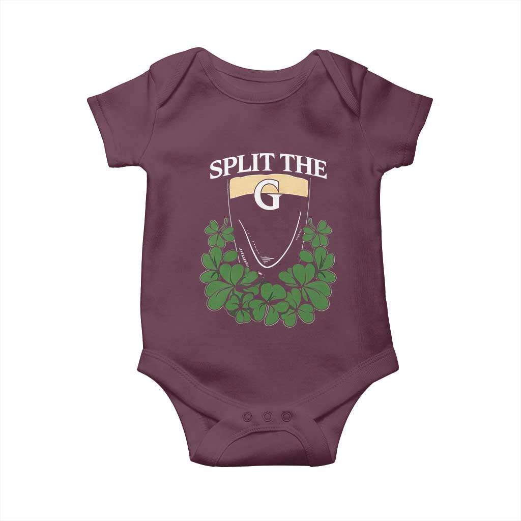 Split the G Funny Irish Stout Beer Drinking Game Baby Onesie St. Patrick’s Day Shamrocks Pub Crawl Crew