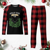 Split the G Funny Irish Stout Beer Drinking Game Plaid Pajama Set St. Patrick’s Day Shamrocks Pub Crawl Crew