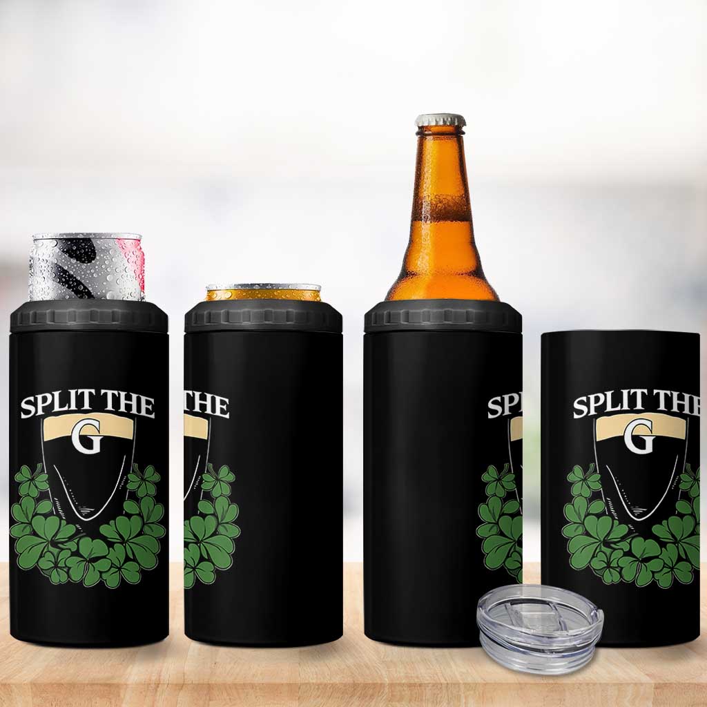 Split the G Funny Irish Stout Beer Drinking Game 4 in 1 Can Cooler Tumbler St. Patrick’s Day Shamrocks Pub Crawl Crew