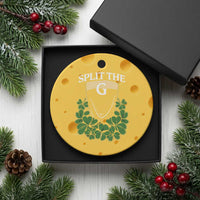 Split the G Funny Irish Stout Beer Drinking Game Ceramic Ornament St. Patrick’s Day Shamrocks Pub Crawl Crew