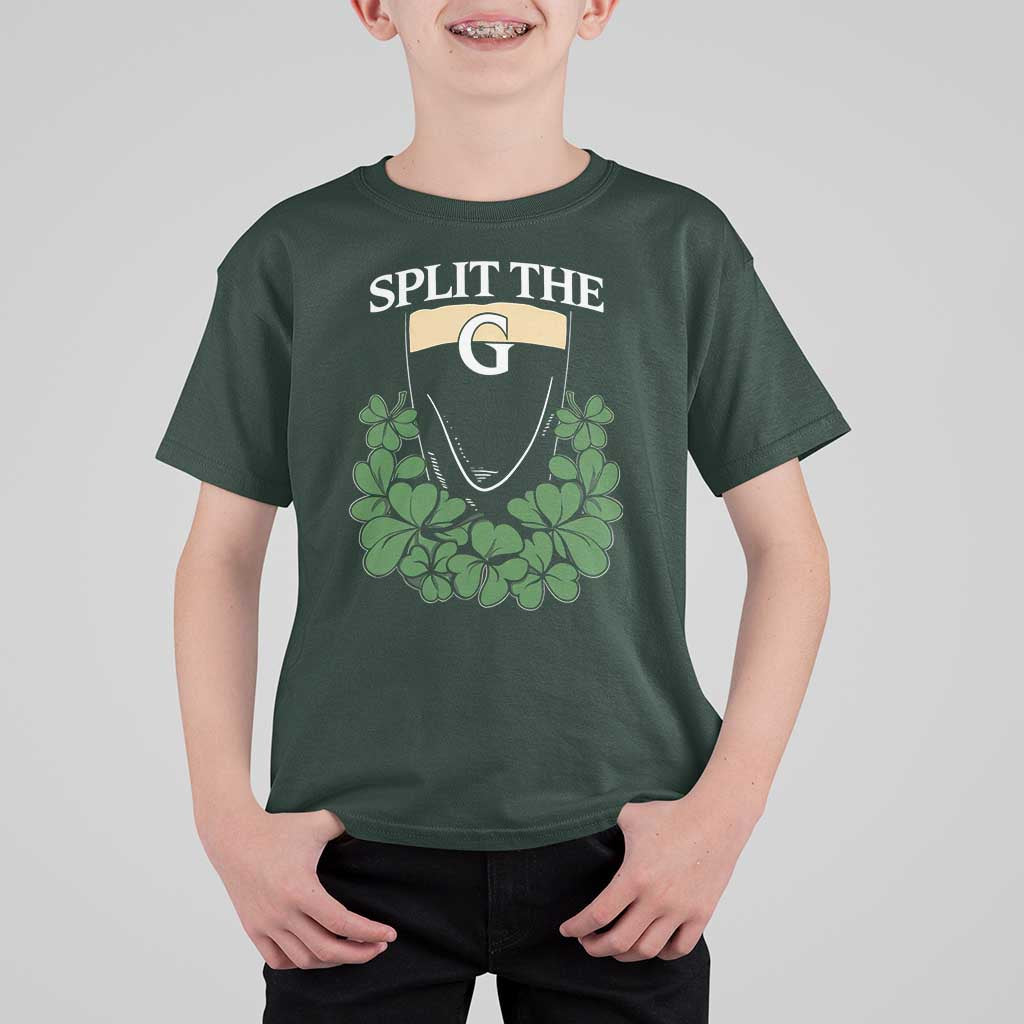 Split the G Funny Irish Stout Beer Drinking Game T Shirt For Kid St. Patrick’s Day Shamrocks Pub Crawl Crew