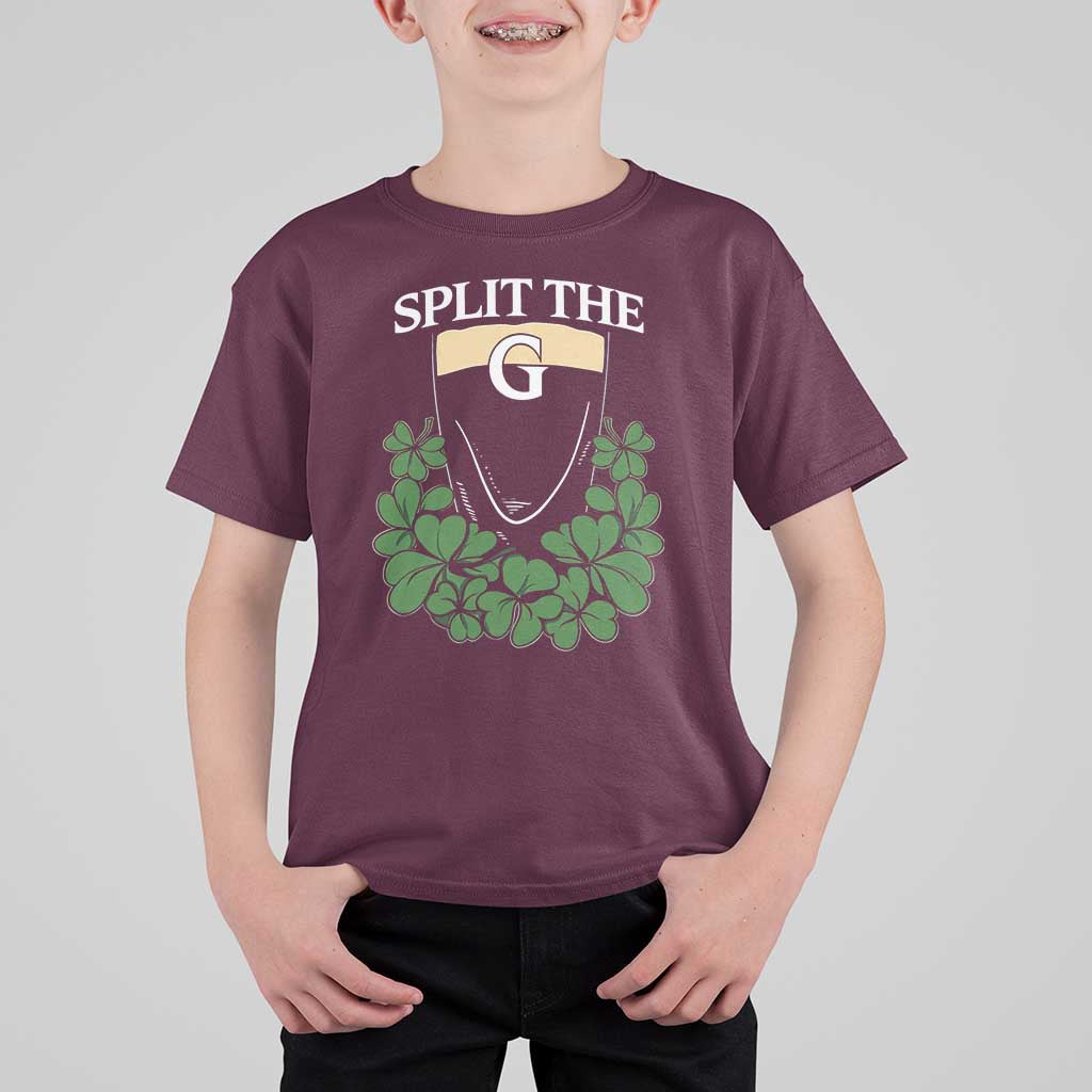 Split the G Funny Irish Stout Beer Drinking Game T Shirt For Kid St. Patrick’s Day Shamrocks Pub Crawl Crew