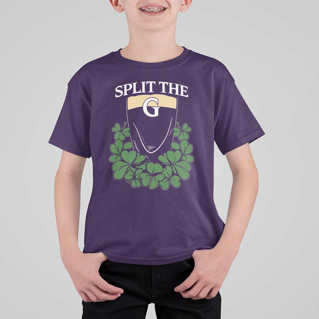 Split the G Funny Irish Stout Beer Drinking Game T Shirt For Kid St. Patrick’s Day Shamrocks Pub Crawl Crew