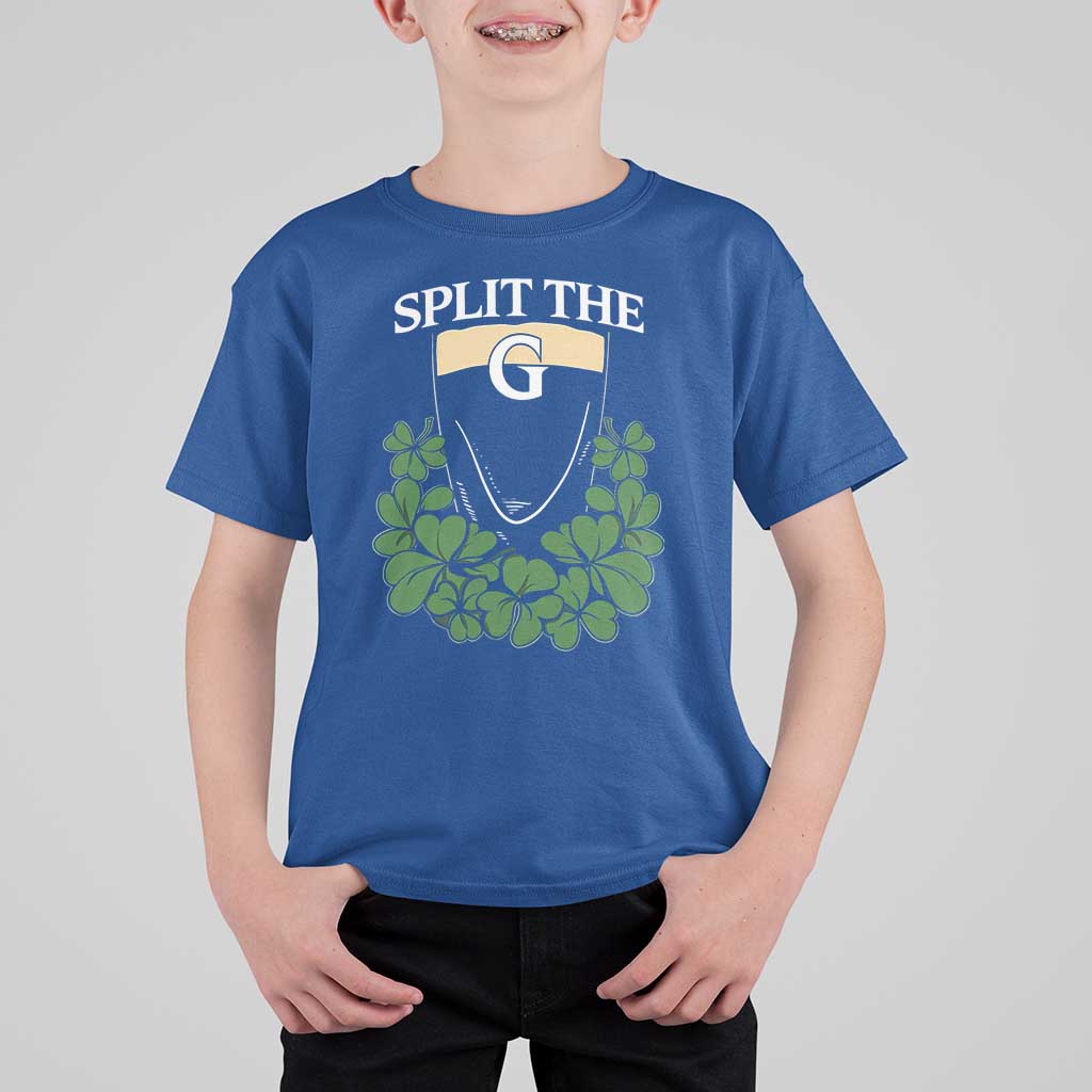 Split the G Funny Irish Stout Beer Drinking Game T Shirt For Kid St. Patrick’s Day Shamrocks Pub Crawl Crew