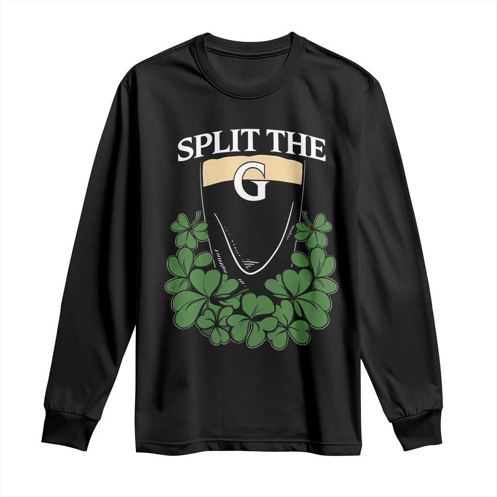 Split the G Funny Irish Stout Beer Drinking Game Long Sleeve Shirt St. Patrick’s Day Shamrocks Pub Crawl Crew
