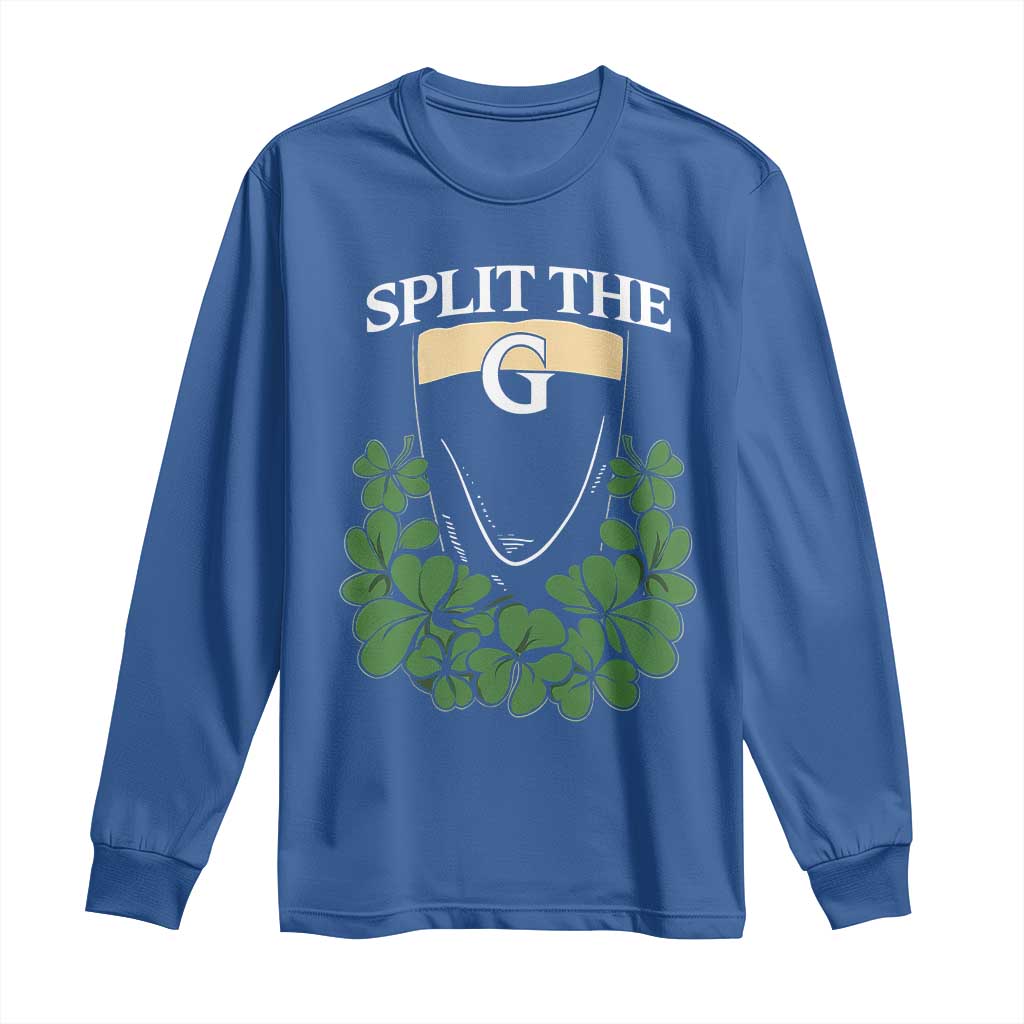 Split the G Funny Irish Stout Beer Drinking Game Long Sleeve Shirt St. Patrick’s Day Shamrocks Pub Crawl Crew