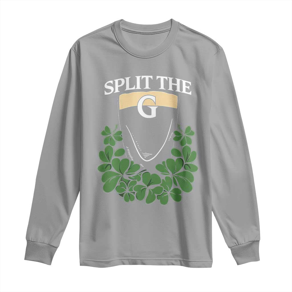 Split the G Funny Irish Stout Beer Drinking Game Long Sleeve Shirt St. Patrick’s Day Shamrocks Pub Crawl Crew