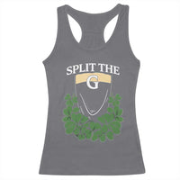 Split the G Funny Irish Stout Beer Drinking Game Racerback Tank Top St. Patrick’s Day Shamrocks Pub Crawl Crew