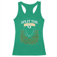 Split the G Funny Irish Stout Beer Drinking Game Racerback Tank Top St. Patrick’s Day Shamrocks Pub Crawl Crew