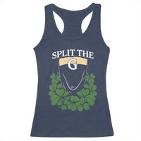 Split the G Funny Irish Stout Beer Drinking Game Racerback Tank Top St. Patrick’s Day Shamrocks Pub Crawl Crew