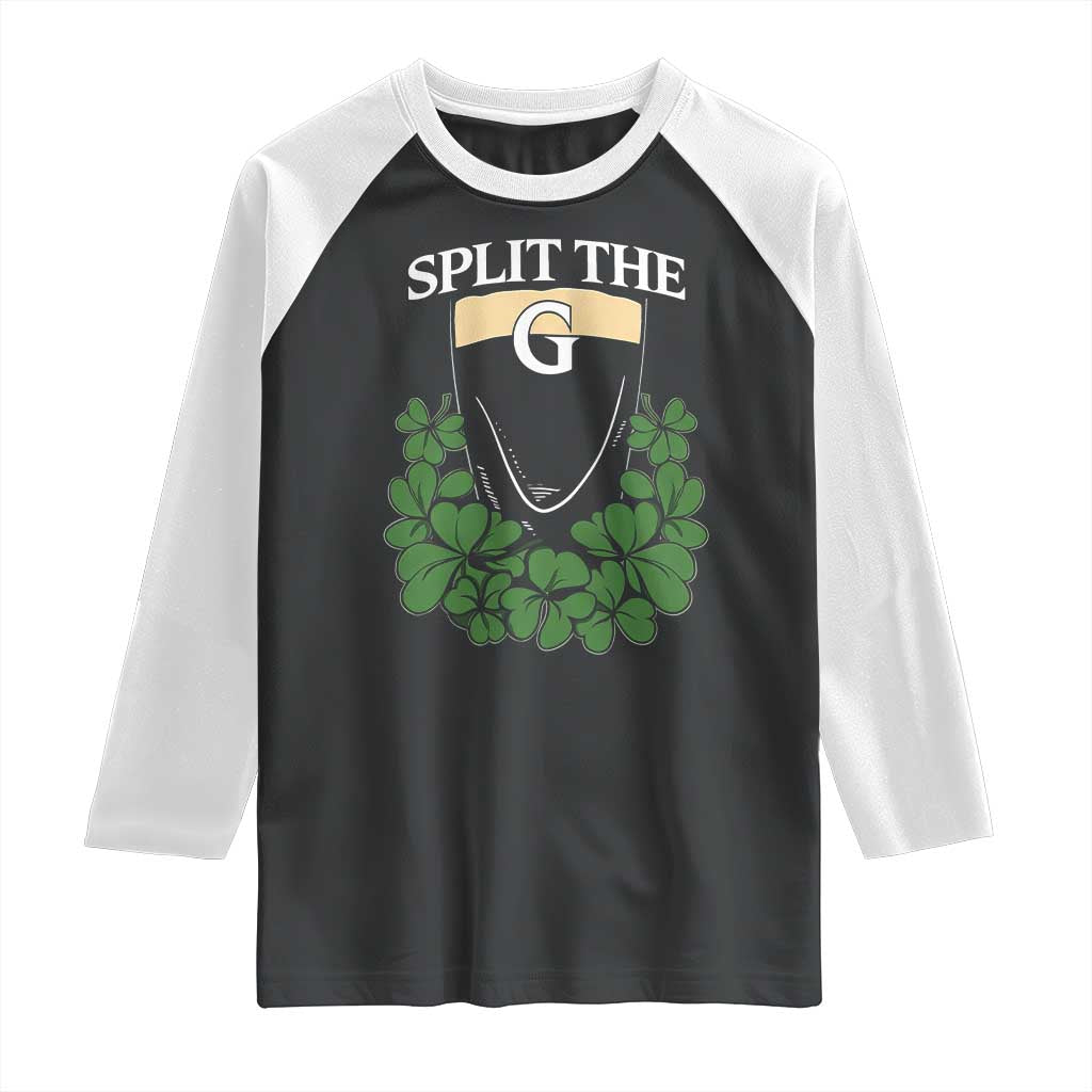Split the G Funny Irish Stout Beer Drinking Game Raglan Shirt St. Patrick’s Day Shamrocks Pub Crawl Crew