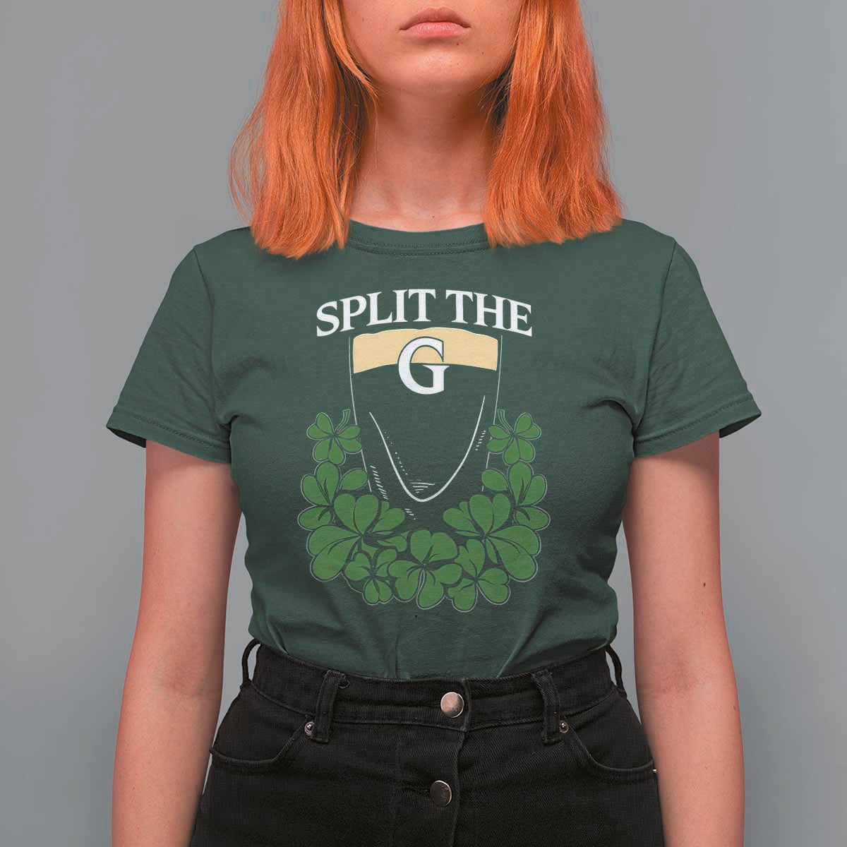 Split the G Funny Irish Stout Beer Drinking Game T Shirt For Women St. Patrick’s Day Shamrocks Pub Crawl Crew