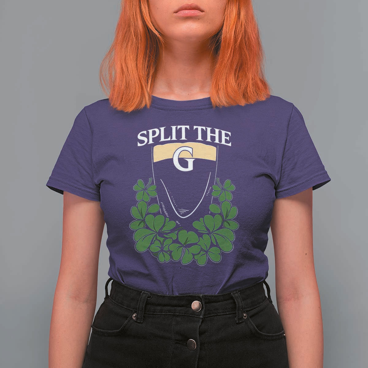 Split the G Funny Irish Stout Beer Drinking Game T Shirt For Women St. Patrick’s Day Shamrocks Pub Crawl Crew