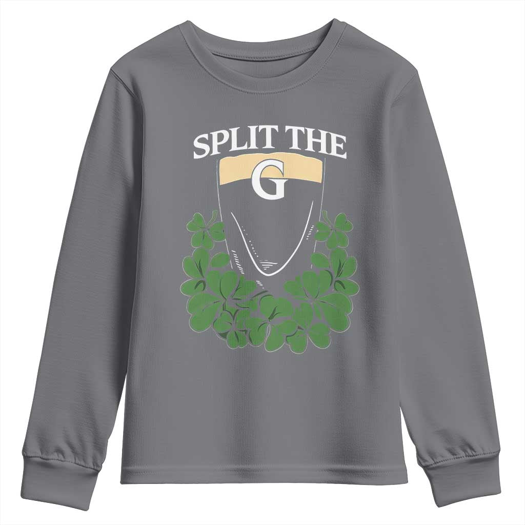 Split the G Funny Irish Stout Beer Drinking Game Youth Sweatshirt St. Patrick’s Day Shamrocks Pub Crawl Crew