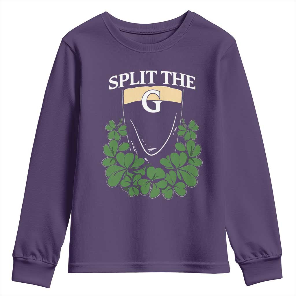 Split the G Funny Irish Stout Beer Drinking Game Youth Sweatshirt St. Patrick’s Day Shamrocks Pub Crawl Crew
