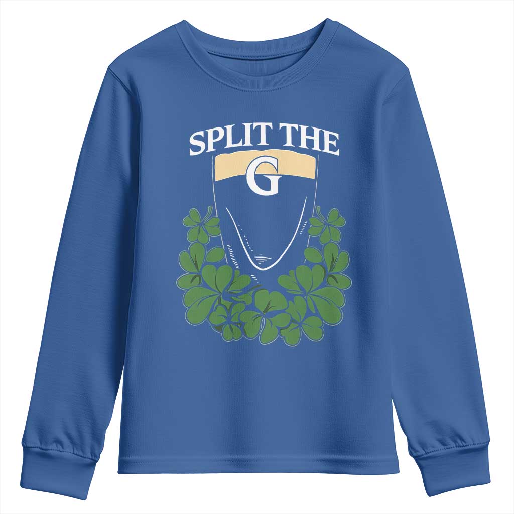 Split the G Funny Irish Stout Beer Drinking Game Youth Sweatshirt St. Patrick’s Day Shamrocks Pub Crawl Crew