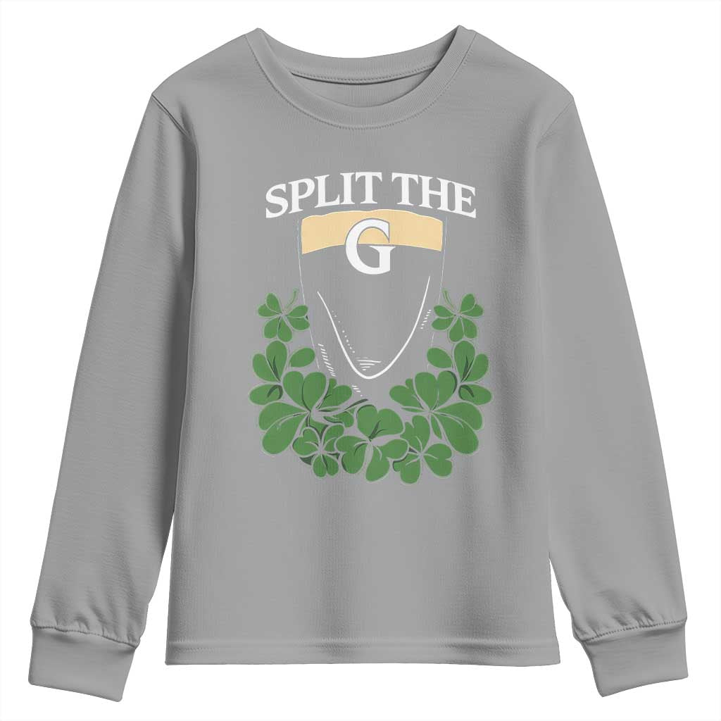 Split the G Funny Irish Stout Beer Drinking Game Youth Sweatshirt St. Patrick’s Day Shamrocks Pub Crawl Crew