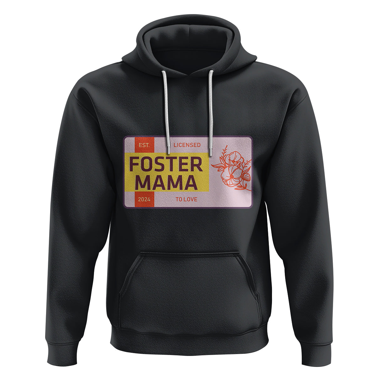 Foster Mama Hoodie Licensed To Love Est 2024 Adoptive Mom - Wonder Print Shop