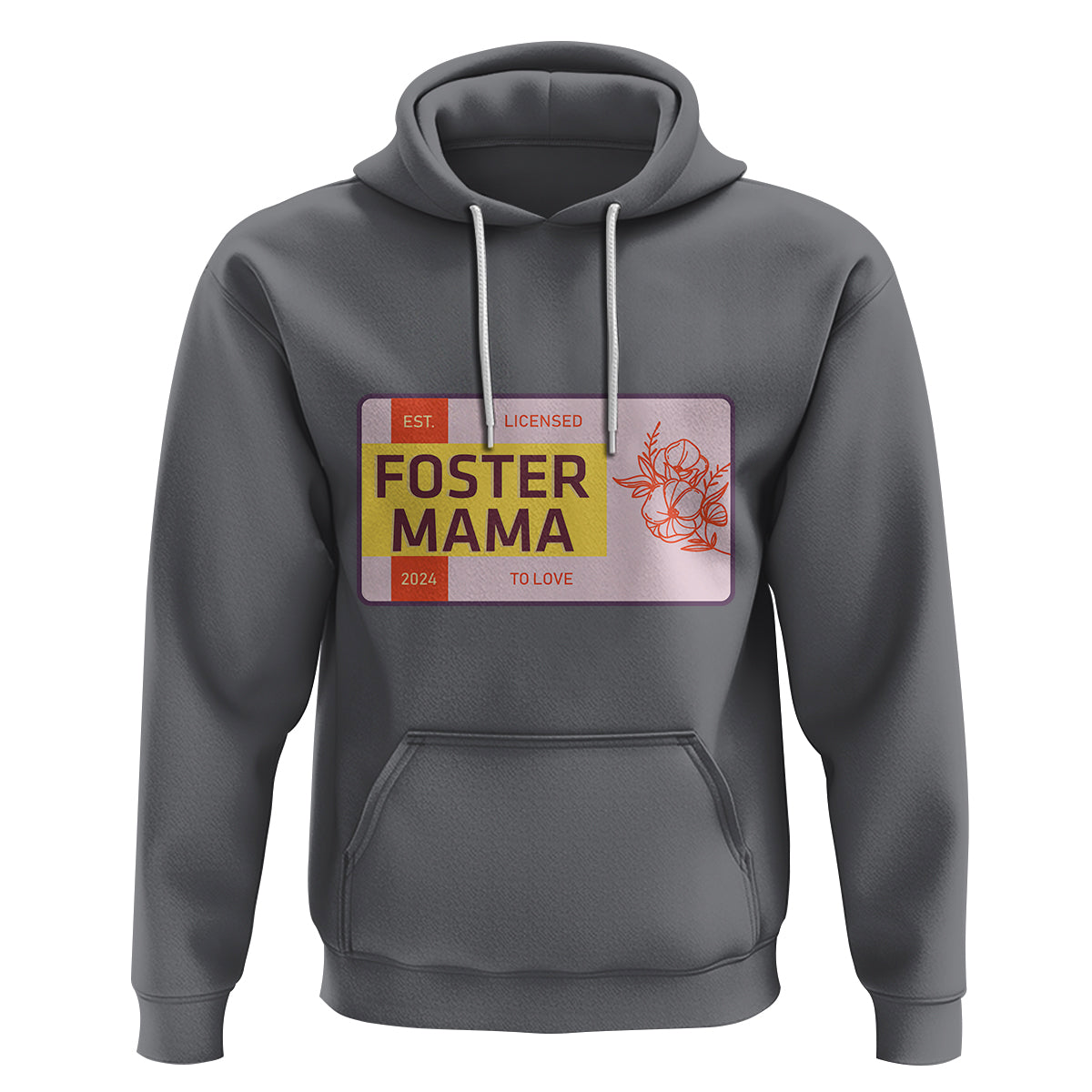 Foster Mama Hoodie Licensed To Love Est 2024 Adoptive Mom - Wonder Print Shop