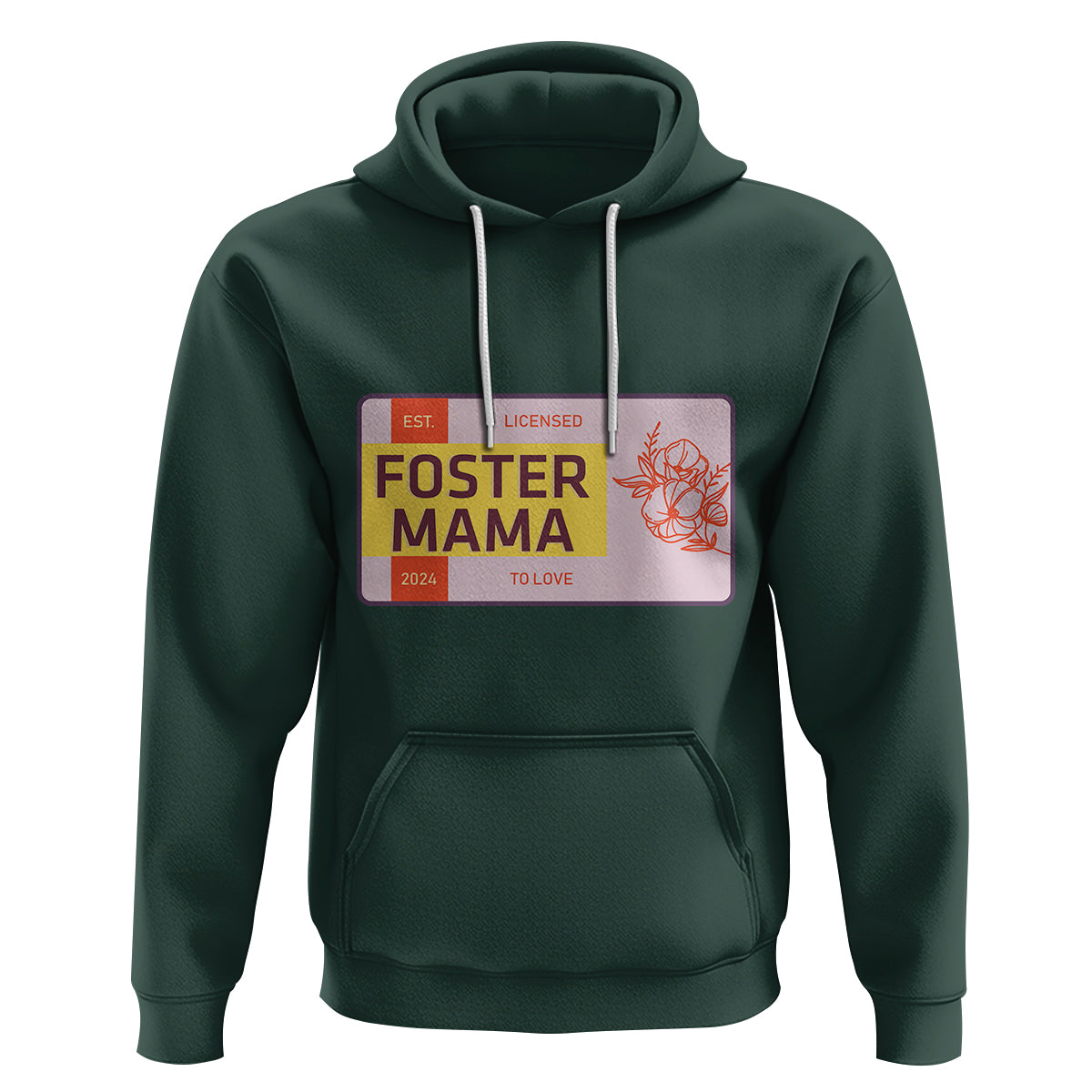 Foster Mama Hoodie Licensed To Love Est 2024 Adoptive Mom - Wonder Print Shop
