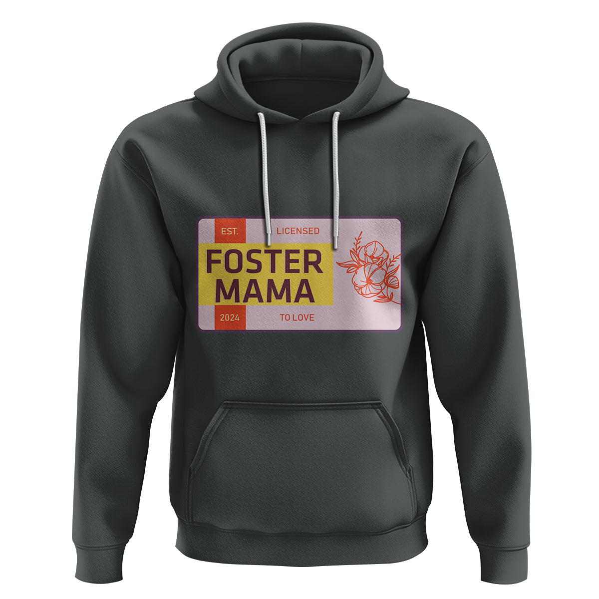 Foster Mama Hoodie Licensed To Love Est 2024 Adoptive Mom - Wonder Print Shop