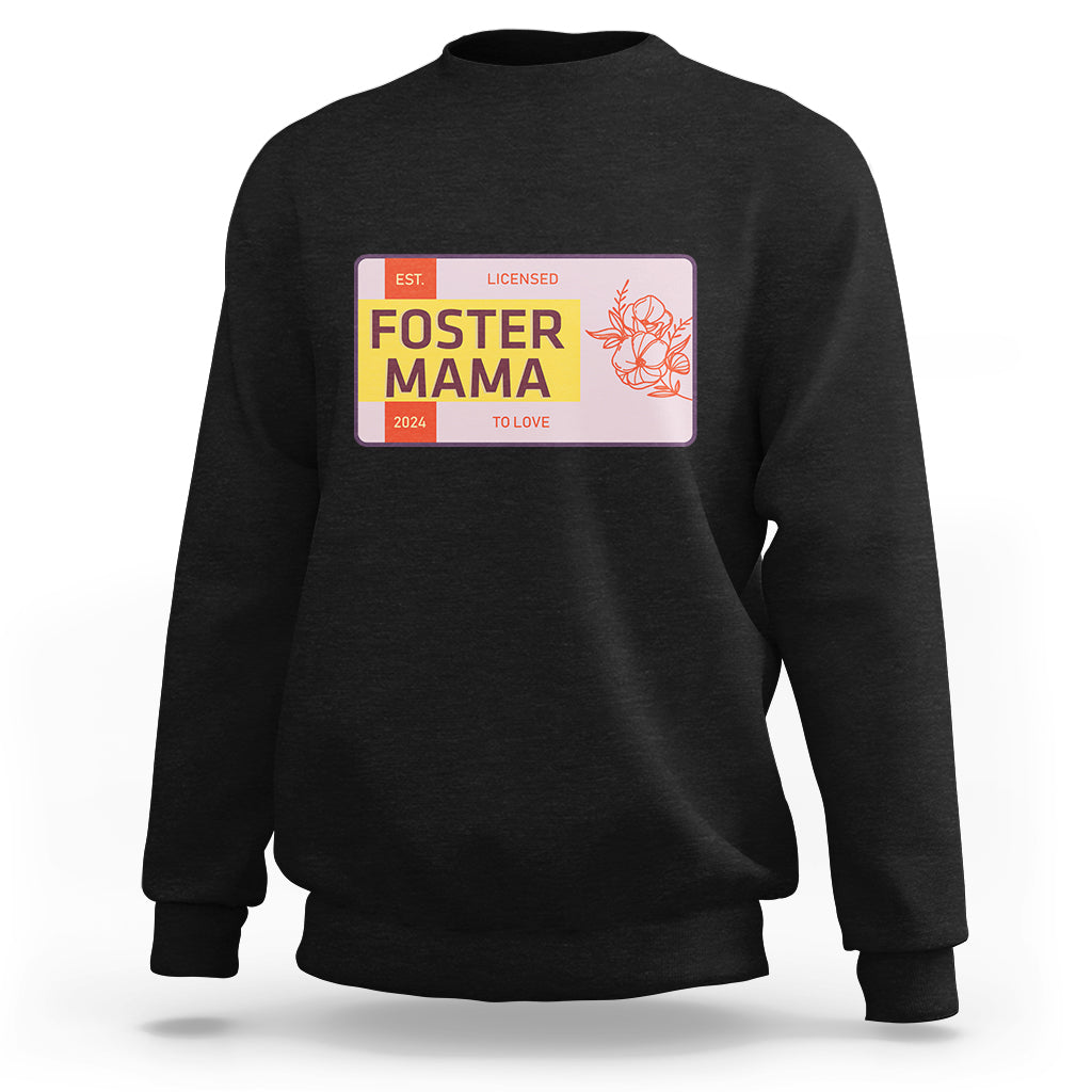 Foster Mama Sweatshirt Licensed To Love Est 2024 Adoptive Mom - Wonder Print Shop
