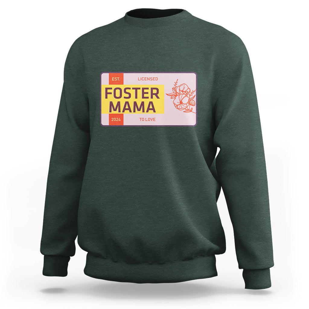 Foster Mama Sweatshirt Licensed To Love Est 2024 Adoptive Mom - Wonder Print Shop