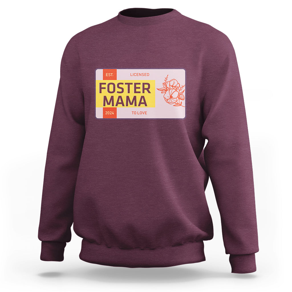 Foster Mama Sweatshirt Licensed To Love Est 2024 Adoptive Mom - Wonder Print Shop