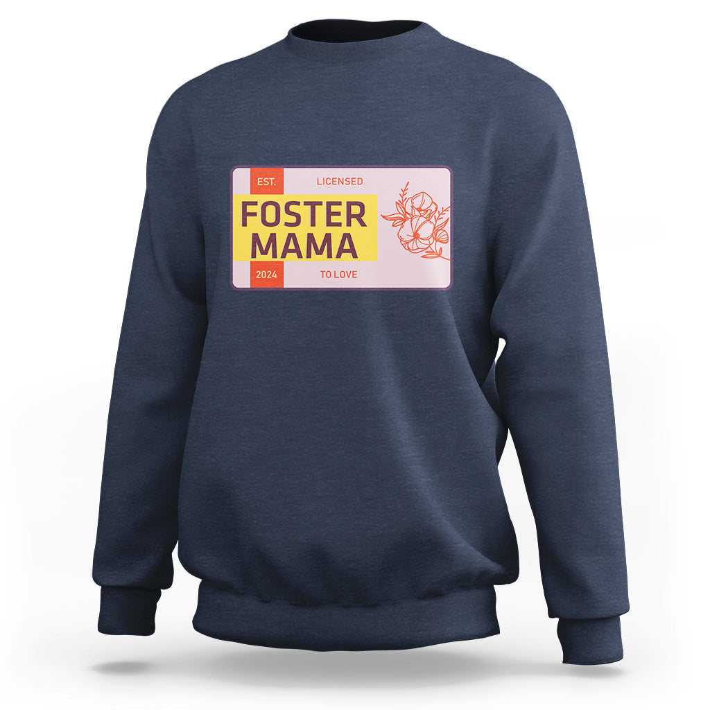 Foster Mama Sweatshirt Licensed To Love Est 2024 Adoptive Mom - Wonder Print Shop