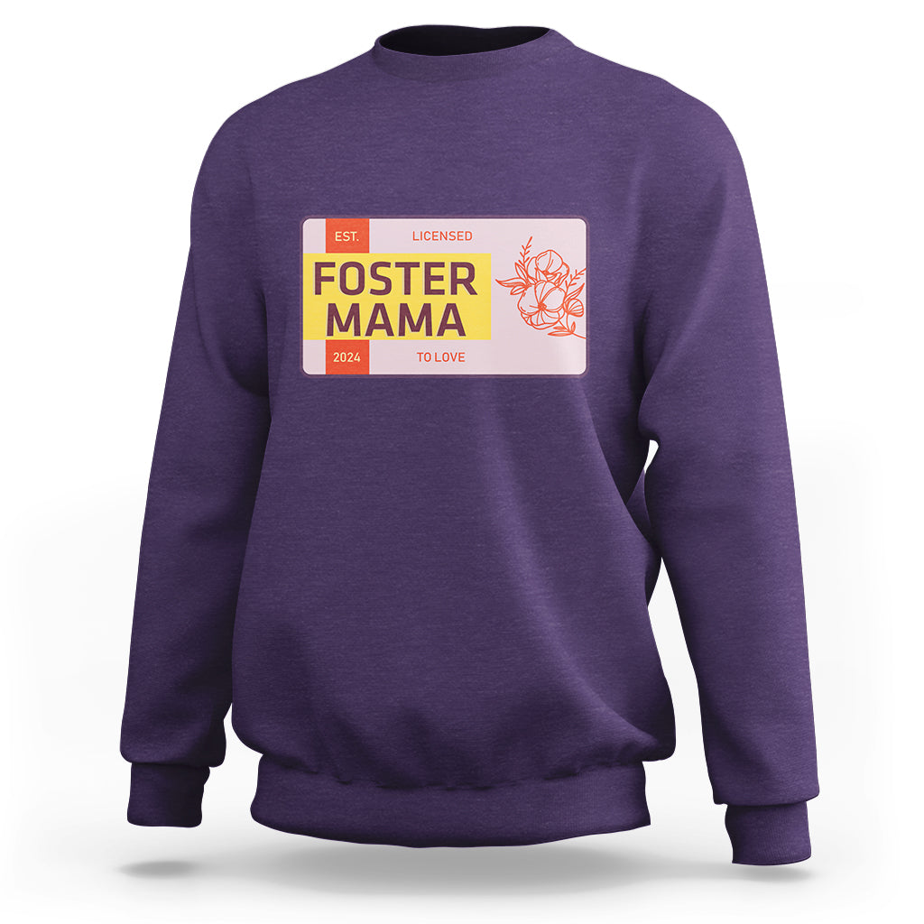 Foster Mama Sweatshirt Licensed To Love Est 2024 Adoptive Mom - Wonder Print Shop