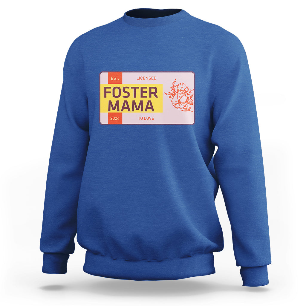 Foster Mama Sweatshirt Licensed To Love Est 2024 Adoptive Mom - Wonder Print Shop