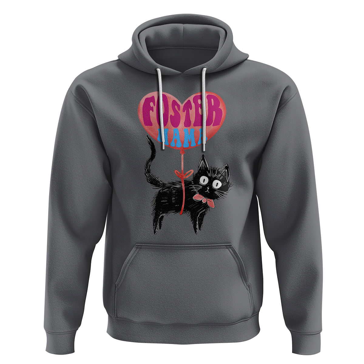 Cat Mom Hoodie Foster Cat Mama Black Cat Doodle - Wonder Print Shop