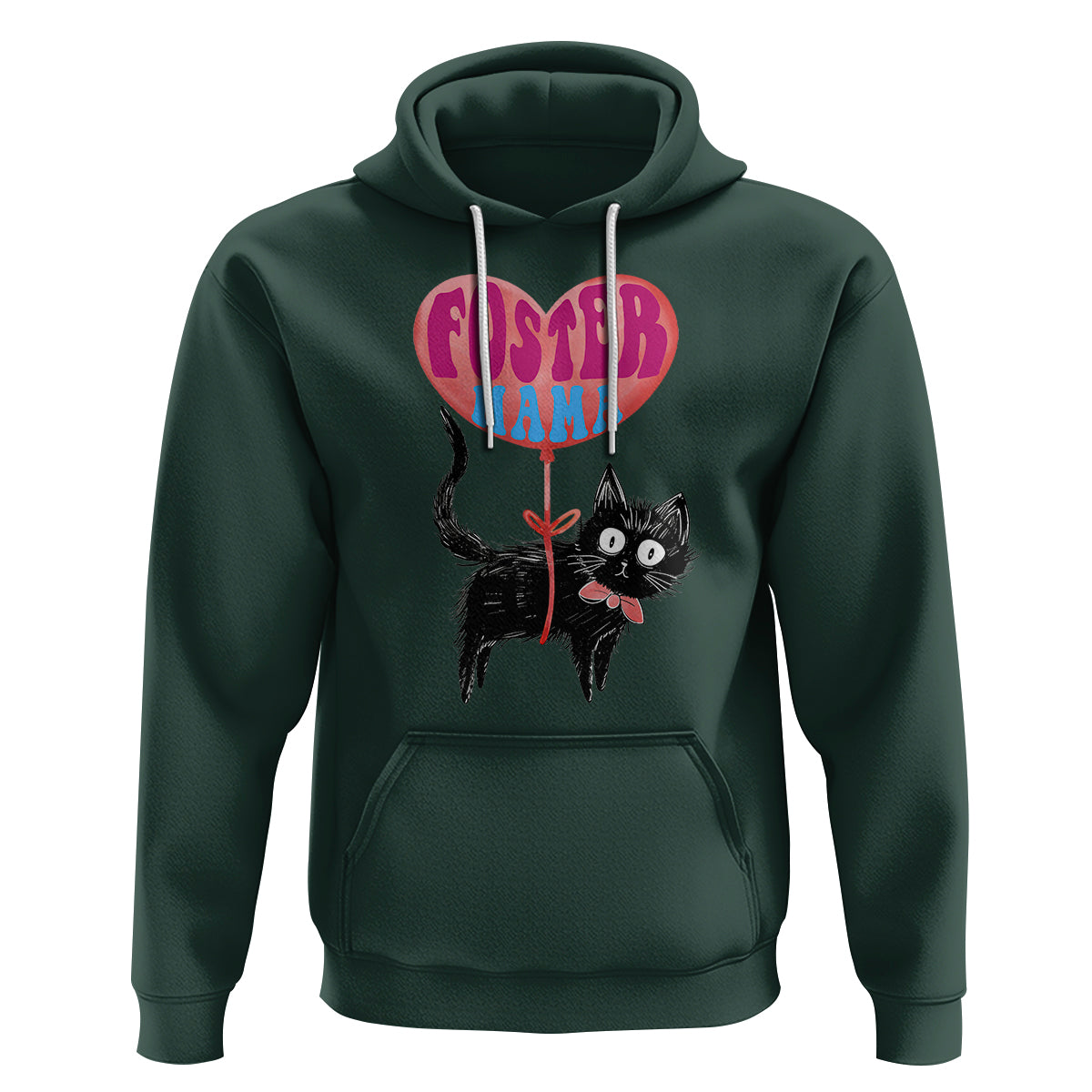 Cat Mom Hoodie Foster Cat Mama Black Cat Doodle - Wonder Print Shop