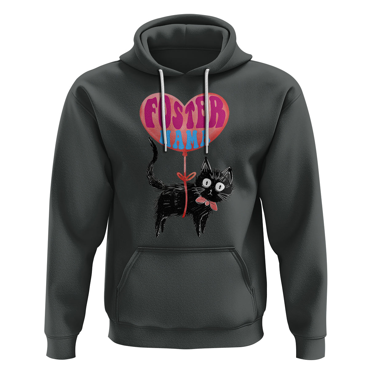 Cat Mom Hoodie Foster Cat Mama Black Cat Doodle - Wonder Print Shop