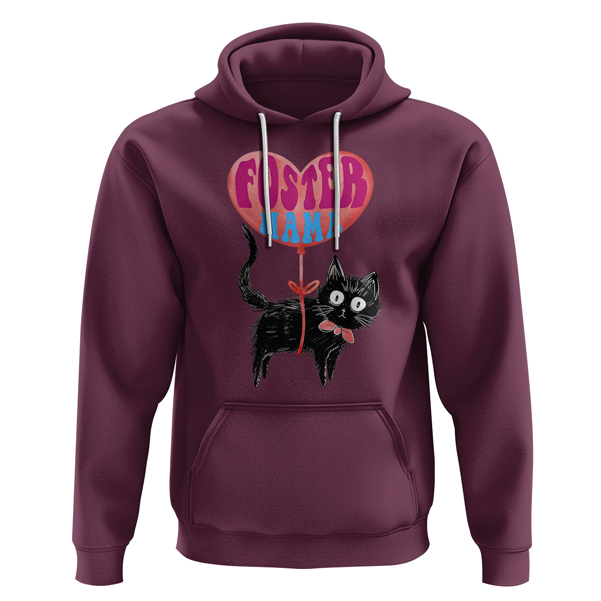 Cat Mom Hoodie Foster Cat Mama Black Cat Doodle - Wonder Print Shop