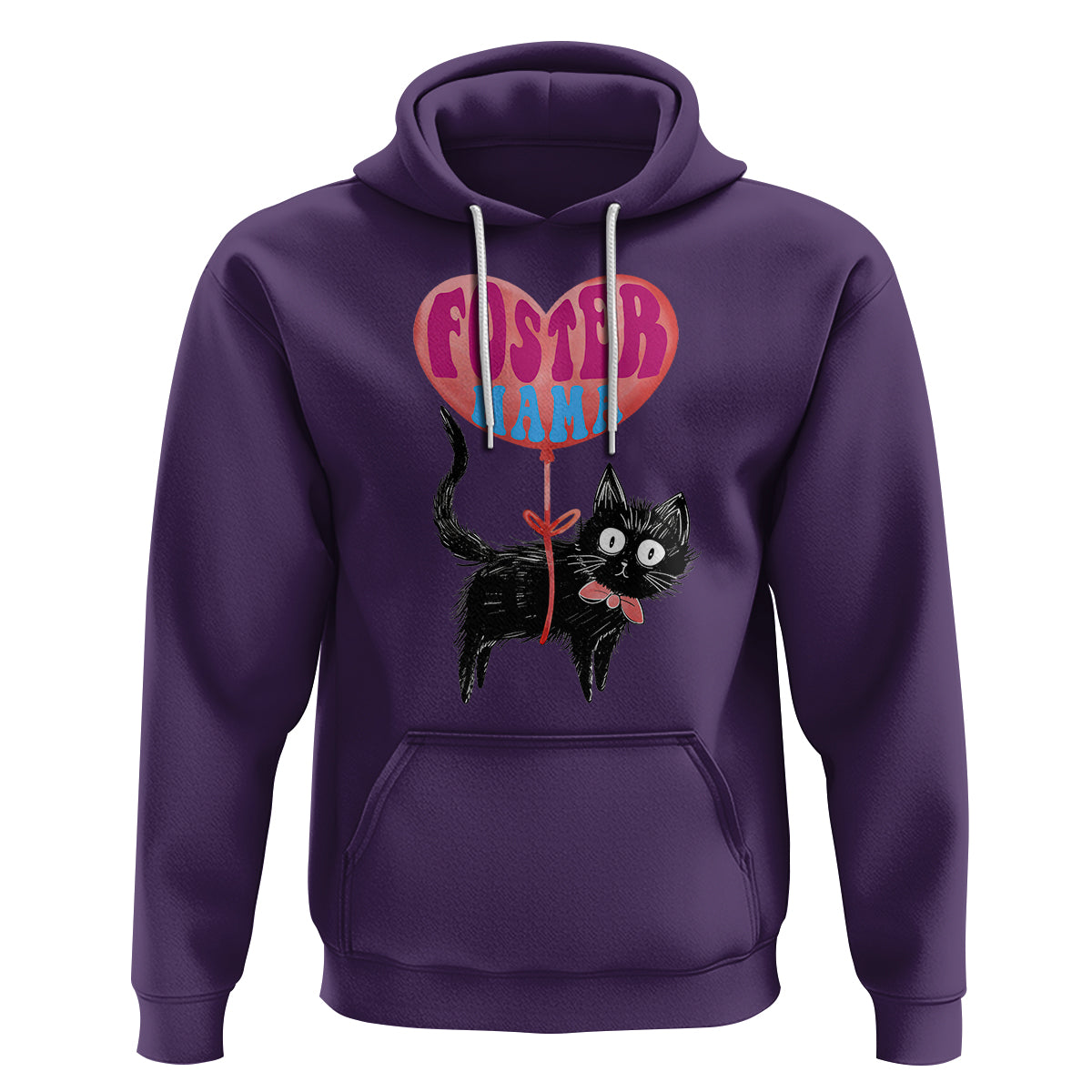 Cat Mom Hoodie Foster Cat Mama Black Cat Doodle - Wonder Print Shop