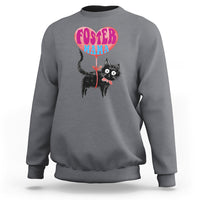 Cat Mom Sweatshirt Foster Cat Mama Black Cat Doodle - Wonder Print Shop
