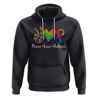 Peace Love Autism Hoodie Support Accept Love Rainbow Infinity Jigsaw Puzzle - Wonder Print Shop