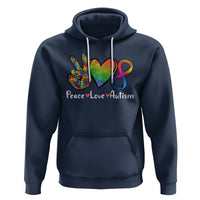 Peace Love Autism Hoodie Support Accept Love Rainbow Infinity Jigsaw Puzzle - Wonder Print Shop